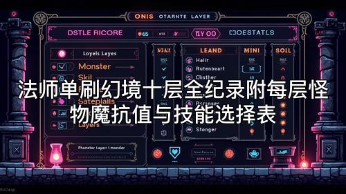 法师单刷幻境十层全纪录附每层怪物魔抗值与技能选择表
