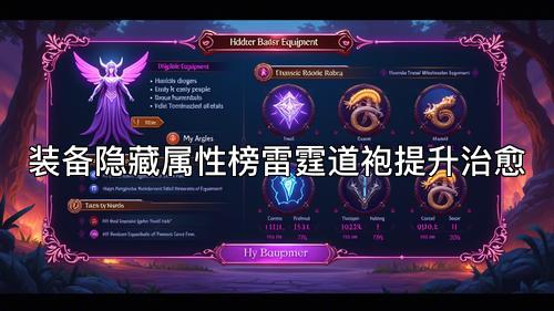 装备隐藏属性榜雷霆道袍提升治愈