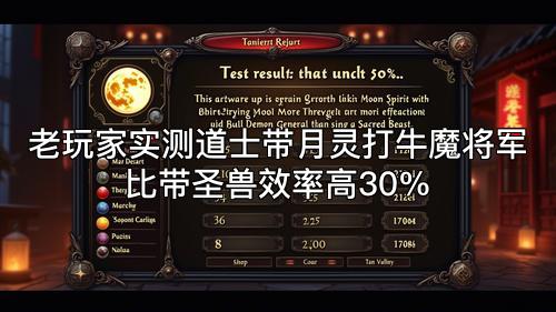老玩家实测道士带月灵打牛魔将军比带圣兽效率高30%