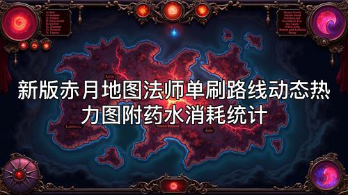 新版赤月地图法师单刷路线动态热力图附药水消耗统计