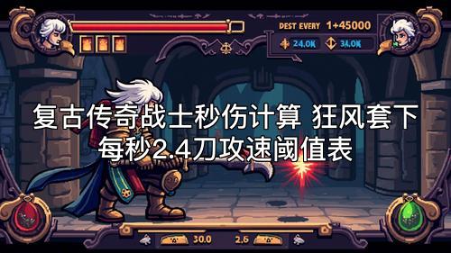 复古传奇战士秒伤计算 狂风套下每秒2.4刀攻速阈值表