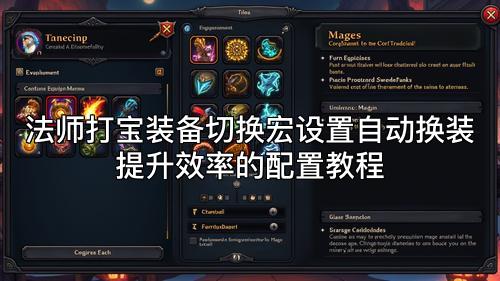 法师打宝装备切换宏设置自动换装提升效率的配置教程