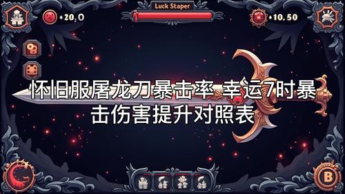 怀旧服屠龙刀暴击率 幸运7时暴击伤害提升对照表