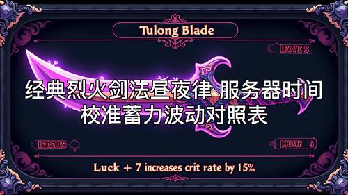 经典烈火剑法昼夜律 服务器时间校准蓄力波动对照表