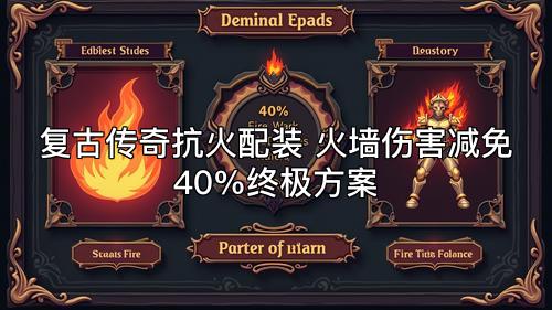 复古传奇抗火配装 火墙伤害减免40%终极方案