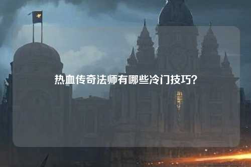 热血传奇法师有哪些冷门技巧？