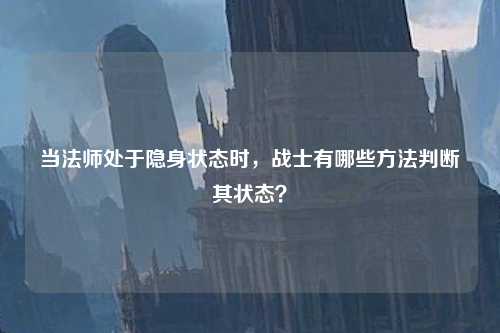 当法师处于隐身状态时,战士有哪些方法判断其状态? 当法师处于隐身状态时,战士有哪些方法判断其状态?